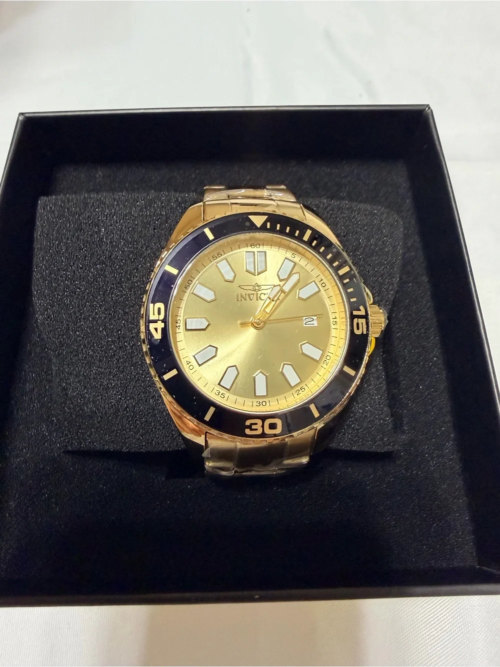 Invicta Gold and Black Men's Dive Watch with Date